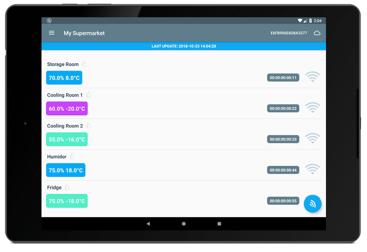 Bluetooth Gateway App Tablet